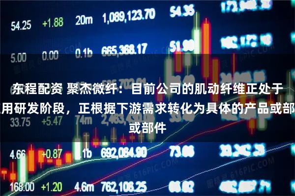 东程配资 聚杰微纤：目前公司的肌动纤维正处于应用研发阶段，正根据下游需求转化为具体的产品或部件