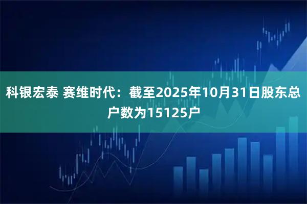 科银宏泰 赛维时代：截至2025年10月31日股东总户数为15125户